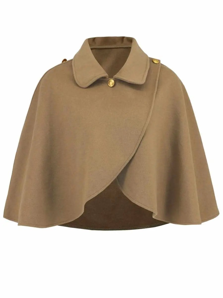Collared Neck Cropped Cape - Love Salve